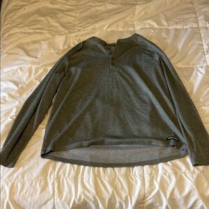 Gray Long Sleeve Henley Shirt